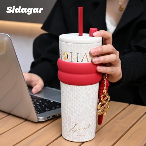 24 oz Ceramic Lined Insulated Stainless Steel Tumbler, Pearl White - Image 4