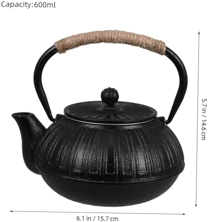 Cast Iron Teapot 600ml Japanese Style for Brewing Tea - Image 2