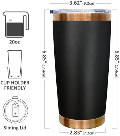 20 oz Tumbler Bulk Stainless Steel Tumblers with Lids and Straws Black - Image 2
