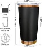 20 oz Tumbler Bulk Stainless Steel Tumblers with Lids and Straws Black - Image 2