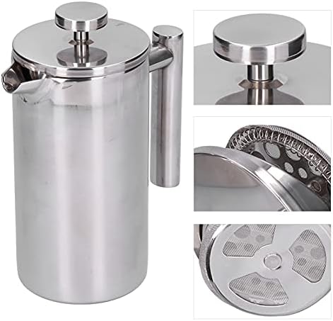 Gavigain French Press Coffee Maker, Stainless Steel French Press Coffee Maker Double Wall Metal Insulation Coffee Press & Tea Brewer for Good Coffee and Tea Home Office (800ml) - Image 4
