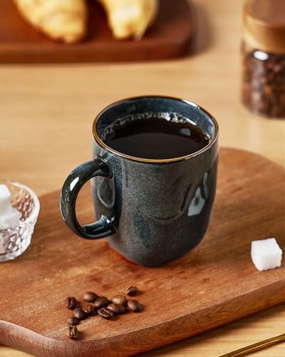 famiware Coffee Mugs Set of 8, Ocean Square 13oz Coffee Cup Set with Handle - Image 2