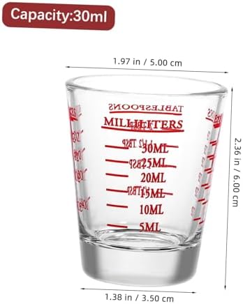 8 Pack 30ml Glass Measuring Cups with Dual Scale for Baking - Image 2