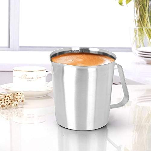 Stainless Steel Pitcher Stainless Steel Pitcher 1500ml Stainless Steel Coffee Milk Frothing Cup with Scale for Latte Art Coffee Shop Use - Image 3