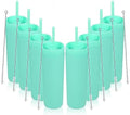 Volhoply 16oz Plastic Skinny Tumbler with Lid and Straw Bulk 8 Pack,Insulated Double Wall BPA Free Matte Acrylic Tumblers,Iced Coffee Travel Mug Reusable Party Cup,Customizable Diy Gifts(Green,8 Set) by LiveFully%EF%BC%8CDrinkFreely%E2%80%94KeepGoingwithVolhoply%EF%BC%81