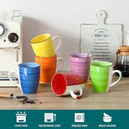 vancasso Bonita Set of 6 Stoneware Tea Coffee Cups 480 ml, Cold Colour Mug Set – Microwave Safe, Dishwasher, Multi-Coloured - Image 4