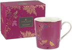 Portmeirion Sara Miller London Chelsea Mug, Pink | 12 Oz Cup for Drinking Tea, Coffee, and Hot Cocoa | Made from Fine China with Gold Detail | Handwash Only by Portmeirion