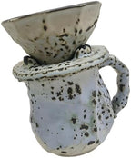 Textured Ceramic Manual Coffee Brewer Set Dripper with Server Vintage Glazed Finish for Home Kitchen Daily Use Manual Coffee Dripper Ceramic Brewer Glazed Server Countertop Brewing Set Hand Drip Home - Image 5