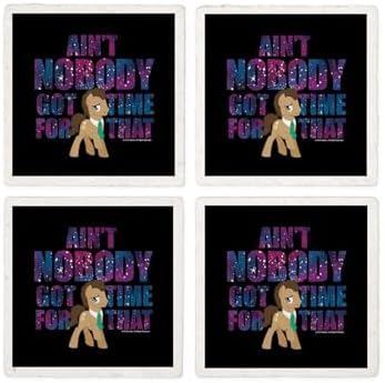 CafePress MLP Dr. Hooves Tumbled Stone - Set of 4 Coasters Set of 4 w/holder - Image 4
