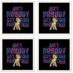 CafePress MLP Dr. Hooves Tumbled Stone - Set of 4 Coasters Set of 4 w/holder - Image 4