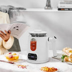 Modern Small Electric Kettle 27Oz with Stainless Steel Tea Steamer Mesh, Stainless Steel Fast Heating Temperature Control Electric Teapot 110V, Water Boiler & Heater Machine for Home Shop (White) - Image 3