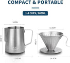 MERMOO YILAN Stainless Steel Pour Over Coffee Maker, No Plastic - Image 3