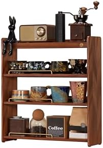 Coffee Mug Holder Countertop 4 Tiers Walnut Station Organizer for Kitchen by KAOTGOT