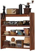 Coffee Mug Holder Countertop 4 Tiers Walnut Station Organizer for Kitchen by KAOTGOT
