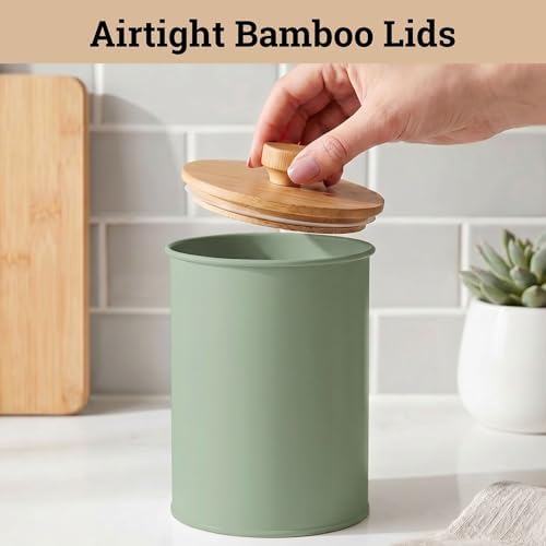 Kitchen Canisters for Countertop Set of 4 w/ Chalkboard Labels & Marker Pen - Image 4