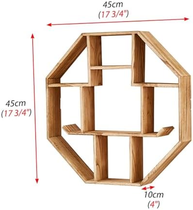 Oriental Tea Cup Holder Stand, Coffee Cup Floating Decorative Shelves, Mug Display Rack for Teahouse, Multi-Cube Curio Cabinet Organizer(Natural,Small) - Image 2