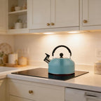 SOLUSTRE Stainless Steel Tea Kettle Whistling Tea Kettle for Stovetop Flat Bottom Boiling with Non Drip Spout and Ergonomic Handle 7.48 X 7.28 X 7.28 in for Home Office - Image 3