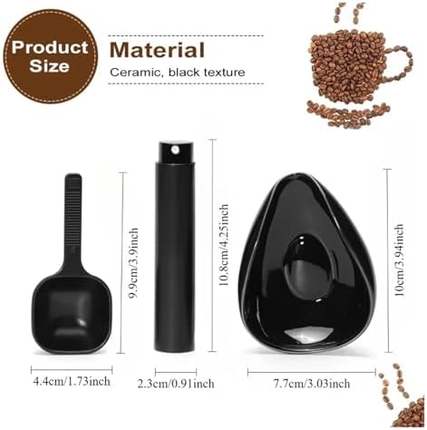 Coffee Bean Dosing Cup and Spoon Set, Ceramic Dosing Vessel Measuring Tray Kit for Coffee or Tea, Espresso Accessories(B set) - Image 6