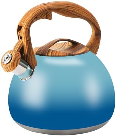 3.2Qt Stainless Steel Whistling Tea Kettle Stovetop, Sky Blue by FOEDO