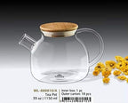 Wilmax Thermo Glass Tea Pot With Bamboo Lid And Removable stainless steel Spring Infuser (32 Fl Oz)|Open Stove Safe - Image 5