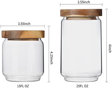 Glass Jar with Lid, Airtight Food Storage Containers Glass Set for Coffee Beans| Sugars| Candy, 4 Pack - Image 2