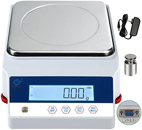 Lab Balance Scale 3000gx0.01g High Precision Electronic Digital Analytical Balance Gram Scale .01g Accuracy Gn DWT GSM Unit Laboratory Kitchen Jewelry Scientific Gold Industrial Postal Scales by RUISHAN