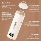 Travel Kettle, Portable Electric Kettle for 4 Temperature Controls, Cream - Image 6