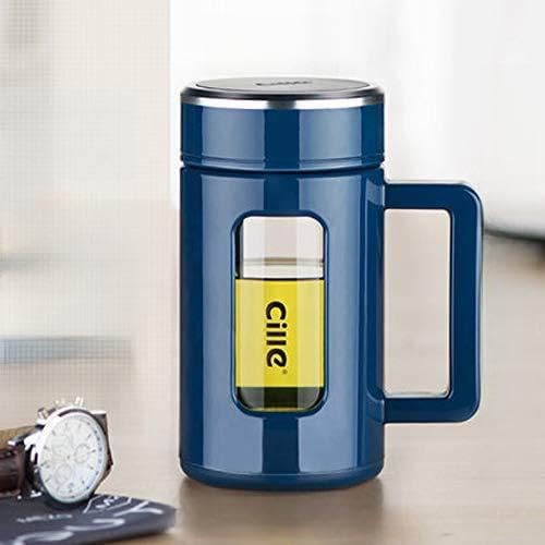 450ML Heat-Resistant Double Layer Water Glass Cup Bottle Office Filter Teacup (Blue) by Unknown