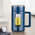 450ML Heat-Resistant Double Layer Water Glass Cup Bottle Office Filter Teacup (Blue) by Unknown