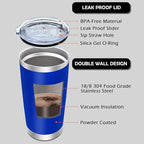 20oz Tumbler with Lid Stainless Steel Tumblers Insulated Mug Dark Blue 6P - Image 3