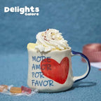16oz Hand-painted Heart and Stripe Ceramic Mug Set of 4, Large Capacity Tea Milk Coffee Cups, Romantic Valentine Birthday Housewarming Gift for Women Coffee Lovers, Microwave & Dishwasher Safe - Image 4