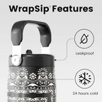 Fjbottle WrapSip 24 oz Insulated Tumbler with Flip Straw and Handle - Image 2