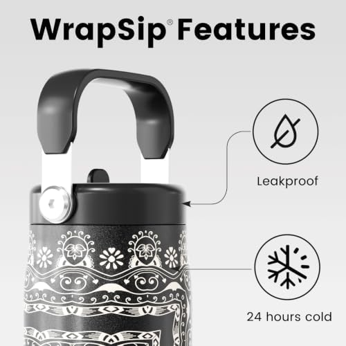 Fjbottle WrapSip 24 oz Insulated Tumbler with Flip Straw and Handle - Image 2