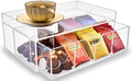 Heavy-Duty Acrylic Tea Station with 8-Compartment Drawer Organizer by Meicloud