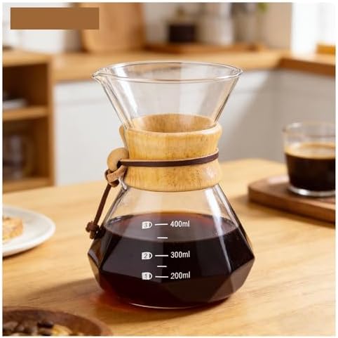 Hand Brewed Coffee Filter Cup Pour Over Maker For Home,Glass Coffee Pot Drip Brewing Cafetera 400M/600ML(400ML Edges) - Image 2