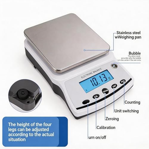 Lab Analytical Balance Scale 5000g x 0.01g High Precision Laboratory Analytical Scale – Lab Jewelry Scientific Use - Image 5