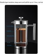 French Press, Stainless Steel Coffee Maker, Double Layer Insulation Coffee Press for Home Outdoor Camping Travel, Nice Gift for Coffee Lover(350ML) - Image 6