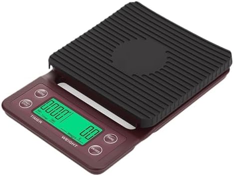 Coffee Digital Scale with Timer Kitchen Food Scale with Tare Function 6.6LB/3KG Max Load 0.1g Sensor(Chocolate) - Image 2