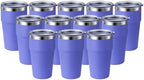 MEWAY 16oz Tumbler Double Wall Vacuum Insulated Travel Mug Bulk, Stainless Steel Tumblers with Lid, Powder Coated Coffee Cups for Cold & Hot Drinks (Purple,12 Pack) by MEWAY