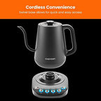 Chefman TrueTemp Precision Control Gooseneck Kettle, Internal Custom Temperature Control and 6 One-Touch Presets, Boil-Dry Protection Auto Shut-Off for Safety, For Pour Over Coffee and Tea, Black - Image 6