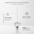 Stainless Steel Tea Infuser Ball with Extra-Fine Mesh for Loose Leaf Tea, Snap-Ball Closure Fits Mugs and Teapots (1 PC) - Image 4