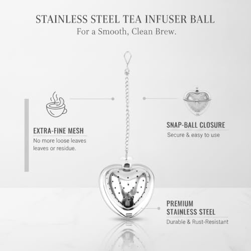 Stainless Steel Tea Infuser Ball with Extra-Fine Mesh for Loose Leaf Tea, Snap-Ball Closure Fits Mugs and Teapots (1 PC) - Image 4