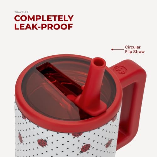 HydroJug Traveler 20oz Kids Insulated Tumbler with Handle, Ladybug - Image 4