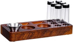 Single Dose Coffee Bean Storage, Wooden Coffee Bean Display Stand, with Funnel and One-Way Exhaust Valve, 6 Glass Tubes, 22-25g Capacity, for Pantry Bar Retail Kitchen by Unknown