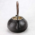 Classic tea kettle, Cast Iron Teapot,Japanese Cast Iron Teapot Kettle with Uncoated Oxidized Inner Wall, 1.2L Cast Iron Teapot Flat Bottom for Charcoal Stove Induction Cooker Japanese-Style Retro Kett - Image 5