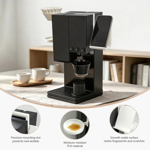 Coffee Organizer Compatible with xBloom Grinder, Modular Accessory Holder, Multi Function Mount Rack for Home Coffee Bar and Workstation Storage (White Right Hand) - Image 4