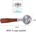 58MM Bottomless Filter Portafilter,Compatibility E61 brewing head, with 1/2/4 cups basket(Type l) - Image 2