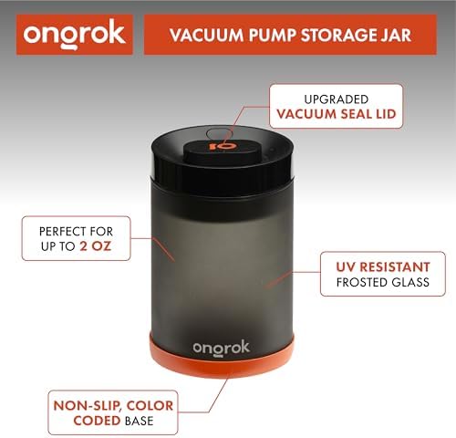 ONGROK Glass Storage Jar with Vacuum Pump Technology, Air Proof Containers to Preserve Smell and Aroma (800ml (2oz)) - Image 3