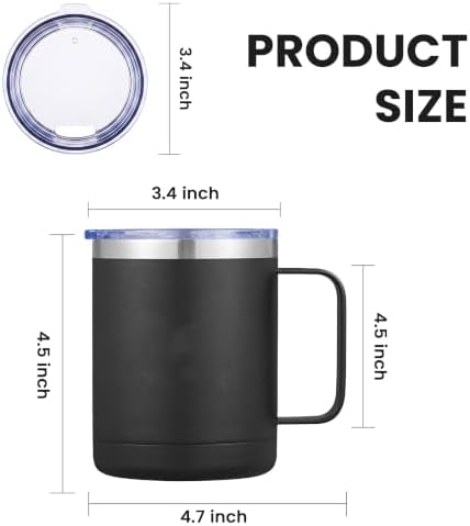 MEWAY Coffee Mug With Handle,Coffee Tumbler,Coffee Cup… (32, Black) - Image 2