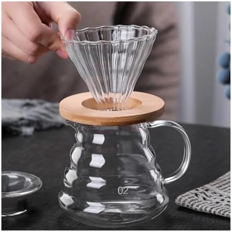 Genérico 1pcs Clear Manual Glass Coffee Dripper Reusable Cone Pour Over With Filter Home Maker - Image 6
